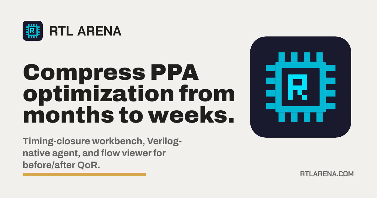 RTL Arena - PPA Optimization Engine for Chip Teams